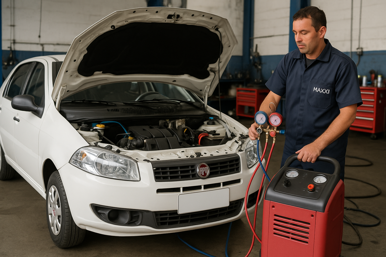 Equipamento diagnóstico ar condicionado Palio