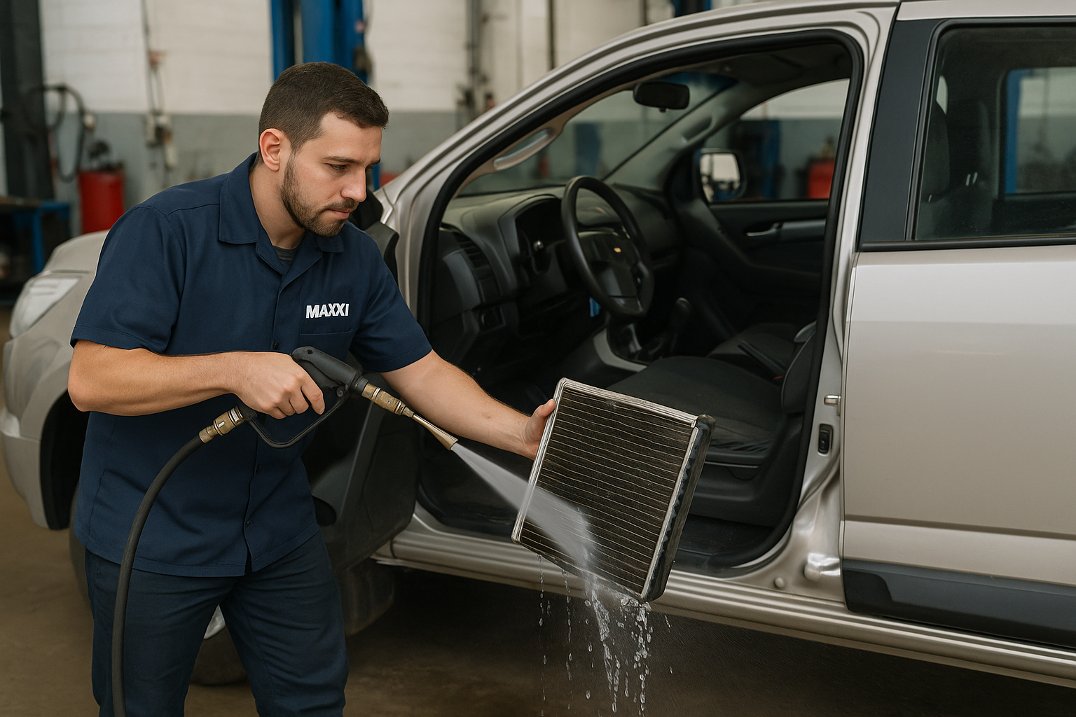 Lavagem técnica do sistema de ar-condicionado automotivo